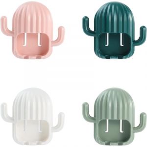 Shining House - 4 Pcs Support Brosse a Dent,Porte Brosse à Dents Mural,Support de Rangement pour Brosse à Dents,Support Brosse a Dent