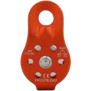 Shining House - Poulie Tyrolienne, 26KN Poulie Escalade en Alliage d'Aluminium Bloc de Poulie à Corde Simple Robuste pour Corde de 12 mm