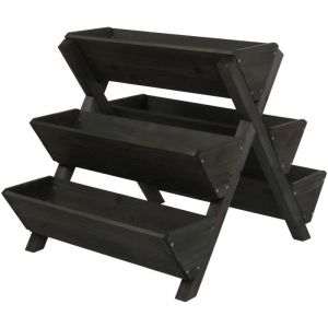 &Eacute;tag&egrave;re &agrave; plantes escalier &agrave; fleurs et herbes aromatiques jardini&egrave;re bac &agrave; plantes sur&eacute;lev&eacute; 5 bacs 56 &times; 56 &times; 70 cm usage ext&eacute;rieur bois de sapin