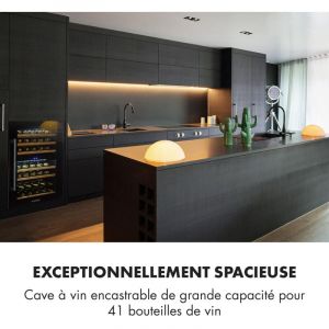 Klarstein - Cave a Vin Encastrable, Caves à Vin de 132L avec une Porte en Verre, Cave a Vins à Double Zone, Bar Intérieur/Extérieur, Frigo Vin, Cave