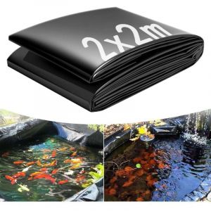 Bache Bassin, Bâche Bassin Extérieur 0.2mm Epaisseur, Liner Bassin Jardin pour Bassins D'agrément, Bassin a Poisson, Cascade (2x2m)