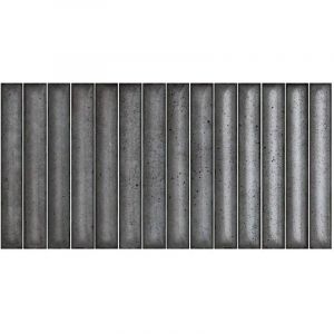 Mosa&iuml;que en gr&egrave;s c&eacute;rame LITTLE BARS - Charcoal Grey - Brillant - bo&icirc;te de m2