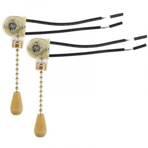 Interrupteur &agrave; Tirette, Interrupteur &agrave; Tirette de Ventilateur, Mur Lampe Tirer Interrupteur, Pour Applique Murale &agrave; LED, Ventilateur de Plafond,