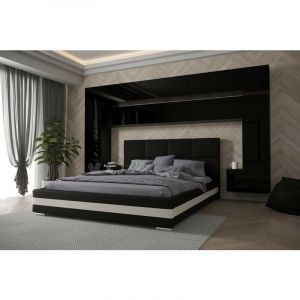 Viva - Tête de lit Armoire - pont de lit panama 7/HG/W/2-1C blanc/blanc brillant 300x213x35cm