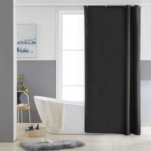 Rideau de Douche,Noir(80x180cm),Anti Moisissure,Petit,Tissu Polyester,Imperm&eacute;able,Rideaux Baignoire Lavable en Machine