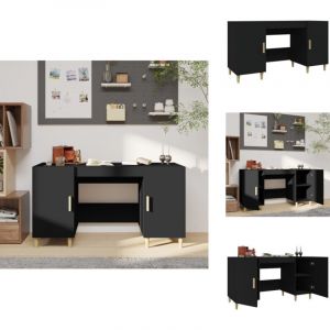 Vidaxl - Bureau Noir 140x50x75 cm Bois d'ingénierie - Bureau Noir - Bureau Informatique - Meuble De Bureau - Bureau Moderne - Bureau Compact