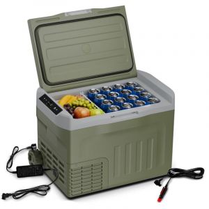 Klarstein - PolarForce 30L Glaci&egrave;re - Glaci&egrave;re &eacute;lectrique &agrave; compression, lcd, -20&deg;C &agrave; 20&deg;C, roues tout-terrain, poign&eacute;es doubles, mode eco,