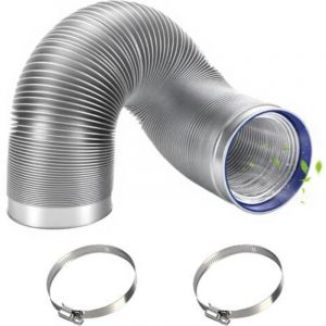 Tuyau Climatiseur Mobile, Tuyau de Ventilation 150 mm, 3 m Tuyau d'Evacuation en PVC Aluminium Gaine Ventilation avec 2 Colliers, Conduit d'Air