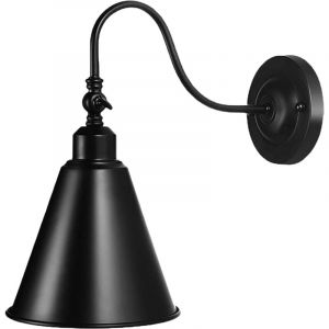 Lampe murale frontale miroir, noir, lampe murale frontale pivotante en fer forg&eacute; avec ampoule