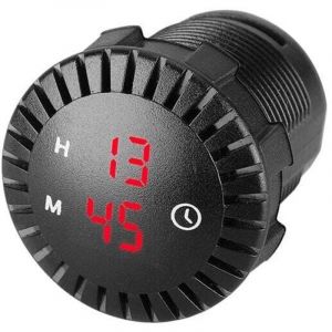 Horloge num&eacute;rique tactile LED pour voiture, &eacute;tanche, 12 V/24 V, mini horloge num&eacute;rique LED, diam&egrave;tre 5,1 cm, pour voiture, bateau, SUV, rouge