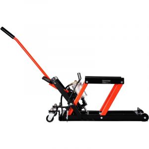 Mophorn Pont élévateur pour moto d'une capacité de 1 500 lb, vérin hydraulique et pneumatique, hauteur réglable de 4,1 à 15 pouces, support de