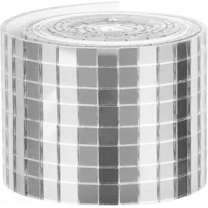 Rouleau Auto-Adh&eacute;sif Verre Mini Carr&eacute; Miroir Argent Carreaux De Mosa&iuml;que Autocollant Carreaux De Mosa&iuml;que Miroir Sticker Mural pour DIY Artisanat