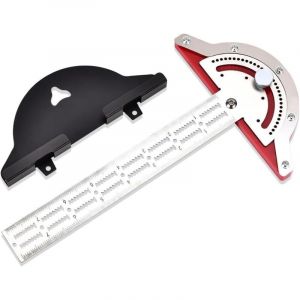 10 pouces Equerre menuisier Trusquin de menuisier 45/90 Degr&eacute;s R&egrave;gle d'angle R&egrave;gle &agrave; Coulisse, Set d'&eacute;querres de Charpentier Outil de Mesure pour Le