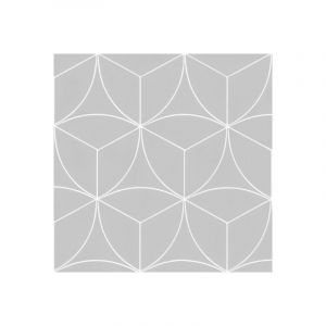Sol vinyle Textile - Rosace g&eacute;om&eacute;trique grise - Rouleau de 4m x 12m