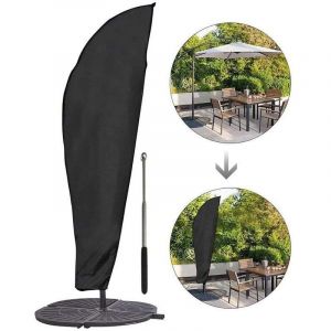 Housse pour parasol d&eacute;port&eacute; Housse parasol excentr&eacute; B&acirc;che de protection pour parasol d&eacute;port&eacute; Housse &eacute;tanche et durable pour parasol(280x30x81x45 cm)