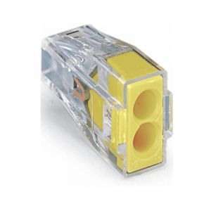 Wago - Borne de raccordement rigide: 0.75-2.5 mm² Nombre de pôles: 2 20 pc(s) transparent, jaune S811282