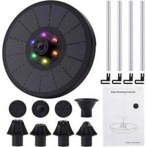 Pompe de fontaine solaire SP13D, fontaines de bain d'oiseaux solaires 3W, fontaine solaire avec lumière led pour bain d'oiseaux, pour éviers,