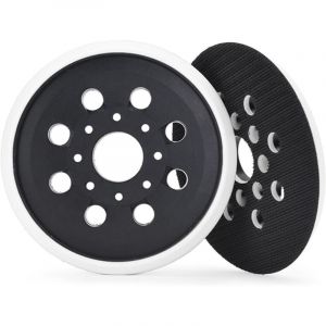 2 Pi&egrave;ces Plateau de pon&ccedil;age de 125 mm avec crochet et boucle, 8 trous, compatible avec ponceuse excentrique Bosch PEX 300 AE et PEX 400 AE