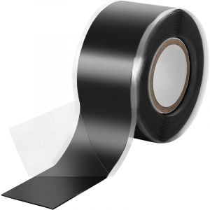 1x 3m de Ruban en silicone auto-fusionnant (auto amalgamant), ruban isolant et bande d'étanchéité (eau, air), 25 mm de large, noir