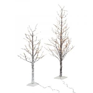 Tronc D'arbre Et Branches Enneigées Avec Lumières Led h. 180 Cm - 270 Lumières Led