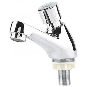 Vtizikl Robinet Poussoir Temporis&eacute;, G1/2 Robinet Poussoir Eau Froide Robinets de Lavabo pour Salle de Bain Robinet Salle Bain Robinet Lave Main Eau