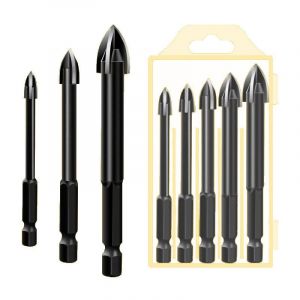 Ulisem - 5 Pcs Foret, Foret De Maçonnerie En Carbure De Tungstène Set Pour Métal Acier, Tuile De Céramique Porcelaine, Béton, Brique, Plastique Et