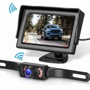 YMYNY Kit de syst&egrave;me de cam&eacute;ra de recul filaire pour voiture/camion/van/van/RV, moniteur de 4,3 pouces, syst&egrave;me de sauvegarde de vue arri&egrave;re