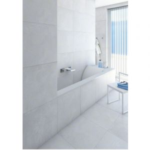 Carrelage grès cérame effet ciment RIFT 80x80 cm Gris clair - Mat - boîte de 1.28 m2