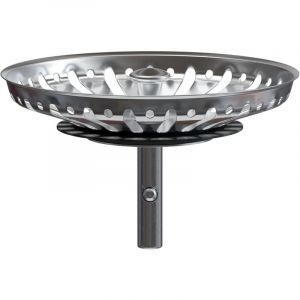Panier pour Bonde d'Évier de Cuisine 80 mm - Crépine Universelle Acier Inoxydable, Bouchon Panier Pop-Up, Épingles 32 mm