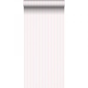 Sanders&sanders - papier peint &agrave; rayures rose et blanc