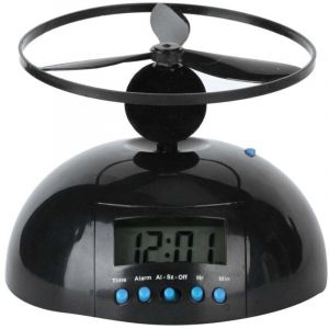Vtizikl R&eacute;veil lumineux, Nouveaut&eacute; Volant LCD R&eacute;veil Portable Mini H&eacute;lice Ronde Horloge D'h&eacute;licopt&egrave;re pour La D&eacute;coration de La Chambre &agrave; Coucher