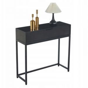 Console noire mate GLAMOUR avec tiroir 80 x 77 x 28 cm Furnitex