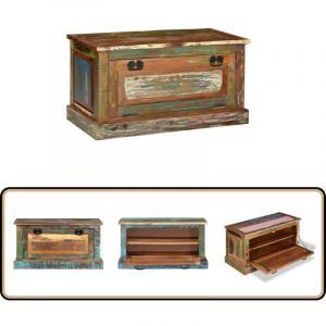 Banc de rangement de chaussures Bois de récupération - Banc Coffre - Banc Rangement - Banc Entrée - Mobilier Vintage - Banc Design