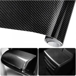 Aougo - 6D Film Autocollant Étanche de Voiture Adhésif Vinyle en Fibre de Carbone 3M x 0.3M Imperméable Antiadhésive pour Voiture,Ordinateur,Coque de