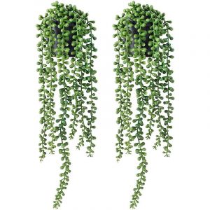 Ensoleille - Simulation de fleurs en plastique, fausses fleurs artificielles, plantes succulentes larmes d'amoureux fausses plantes, perles de