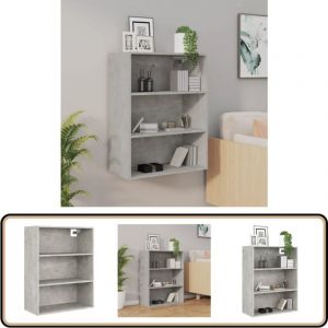 Armoire murale suspendue Gris béton 69,5x32,5x90 cm - Armoire Murale - Buffet Suspendu - Meuble Rangement - Étagère Murale - Décoration Murale