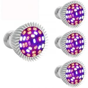 Ampoule de plante E27 Lampe de plante 28W Croissance &agrave; spectre complet &Eacute;clairage de plante de jardin d'int&eacute;rieur Lampe hydroponique pour plantes &agrave;