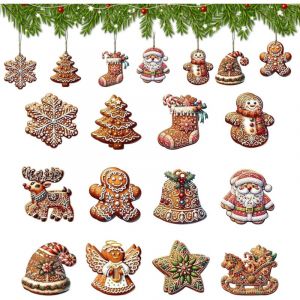 24 Pi&egrave;ces Decoration Noel Sapin en Bois, Decoration Sapin de Noel, Deco Sapin de Noel, D&eacute;coration Sapin de Noel, Deco Noel Sapin, Cerf Flocons