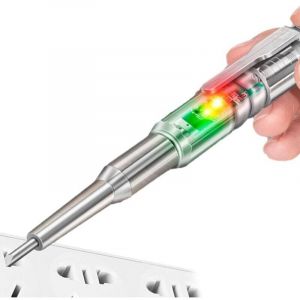 Stylo testeur &eacute;lectrique r&eacute;actif, stylo testeur de tension sans contact, Tournevis pour stylo testeur &eacute;lectrique 24-250 V, Stylo de test avec voyant