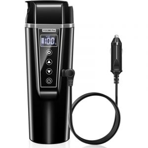 Bouilloire &eacute;lectrique de voyage 12 V/24 V avec prise allume-cigare, pour voitures, camions et taxis, 450 ml, acier inoxydable 304