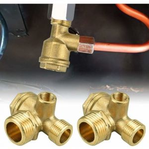 2PCS Clapet Anti Retour Compresseur en Cuivre 10mm 16mm 20mm Valve Anti Retour Compresseur Antirouille Clapet de Retenue Compresseur Anti-usure pour
