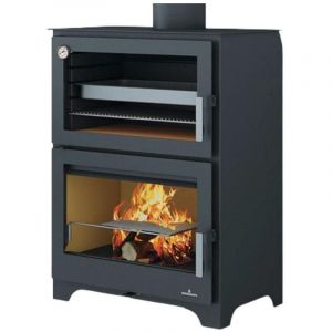 Bronpi - Poêle à bois raccordable avec four Murano 14 kW Avec kit air - Avec kit four inox