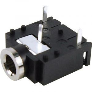 Jack 3.5 mm embase femelle horizontale Cliff FC68131 Nombre de pôles: 3 stéréo noir 1 pc(s) D73631