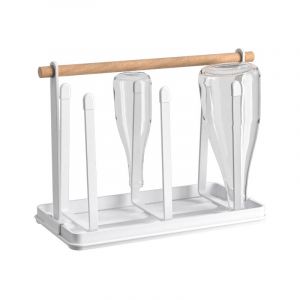 Ccykxa - Blanc)Egouttoir Bouteille et Porte Tasse pour Rangement Cuisine, 6 Etagere Cuisine Bouteille en Métal, égouttoir Bouteille pour Rangement