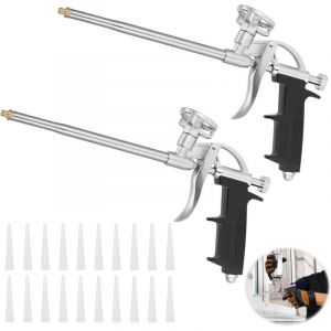 2 Pièces Pistolet Mousse Expansive avec 20 Buses, Pistolet pour Mousse Expansive, Pistolet Mousse Polyurethane, Pas Besoin de Nettoyant, pour