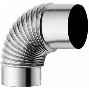 Chemin&eacute;e de po&ecirc;le &agrave; bois en acier inoxydable de 60 mm, adaptateur d'angle de conduit de chemin&eacute;e &agrave; 90&deg;, conduit de chemin&eacute;e rallong&eacute;, conduit de
