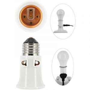adaptateur de douille de lampe prise E27 conversion en prise de courant et prise E27 2 pi&egrave;ces