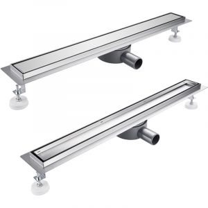 Caniveau de Douche Italienne - 70cm sortie d'eau flexible - Acier Inoxydable Caniveau de Sol à l'italienne Grille Pour caniveau - Siphon de canal de