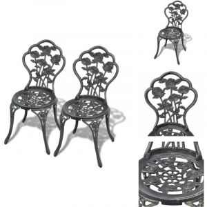 Vidaxl - Chaises de bistro lot de 2 Aluminium coulé Vert - Chaise De Jardin - Chaise Bistrot - Mobilier De Jardin - Set De Chaises - Jardin