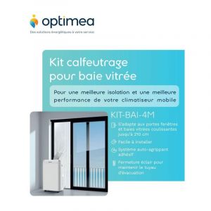 KIT-BAI-4M Kit de Calfeutrage pour baie vitrée coulissante, porte-fenêtre jusqu'à 210m - Optimea